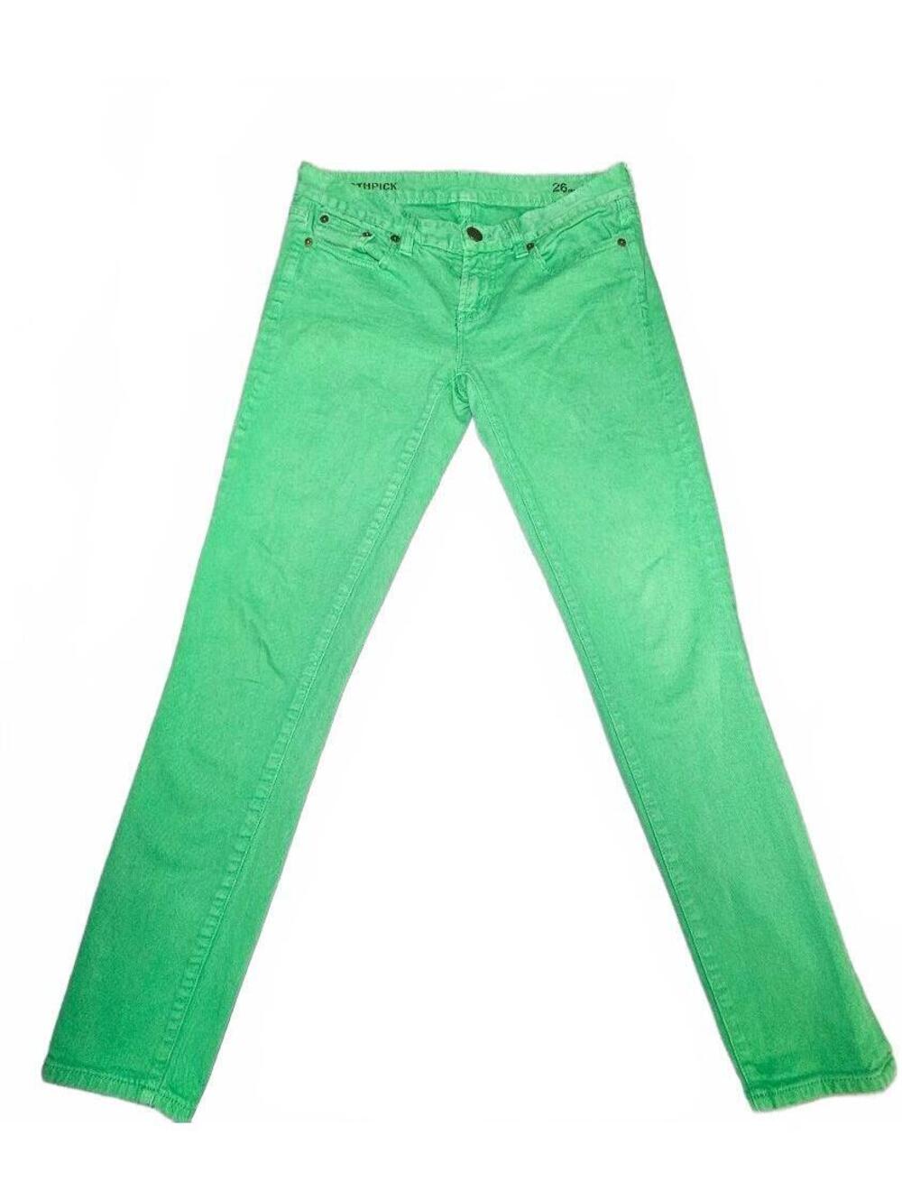 J.Crew Toothpick Green Skinny Jeans Women's 26 Stretch